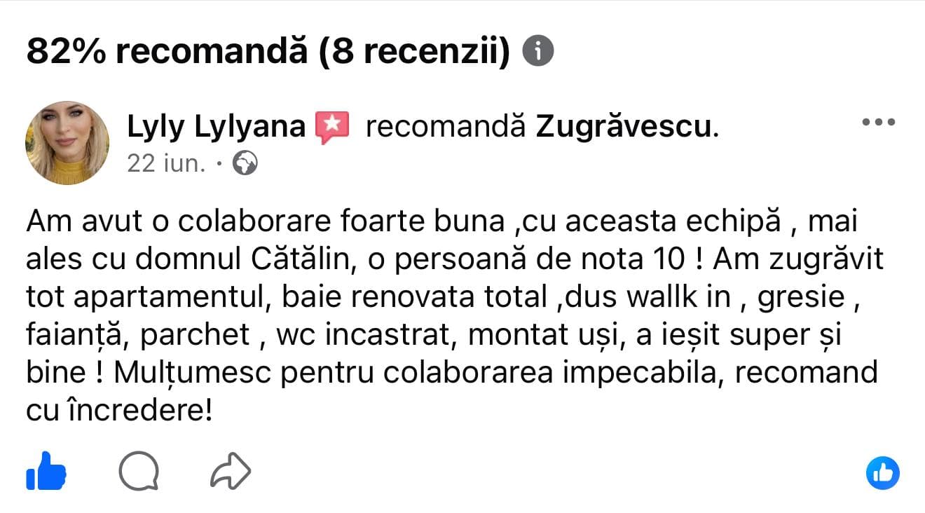 Recenzie client Zugrăvescu pe Google